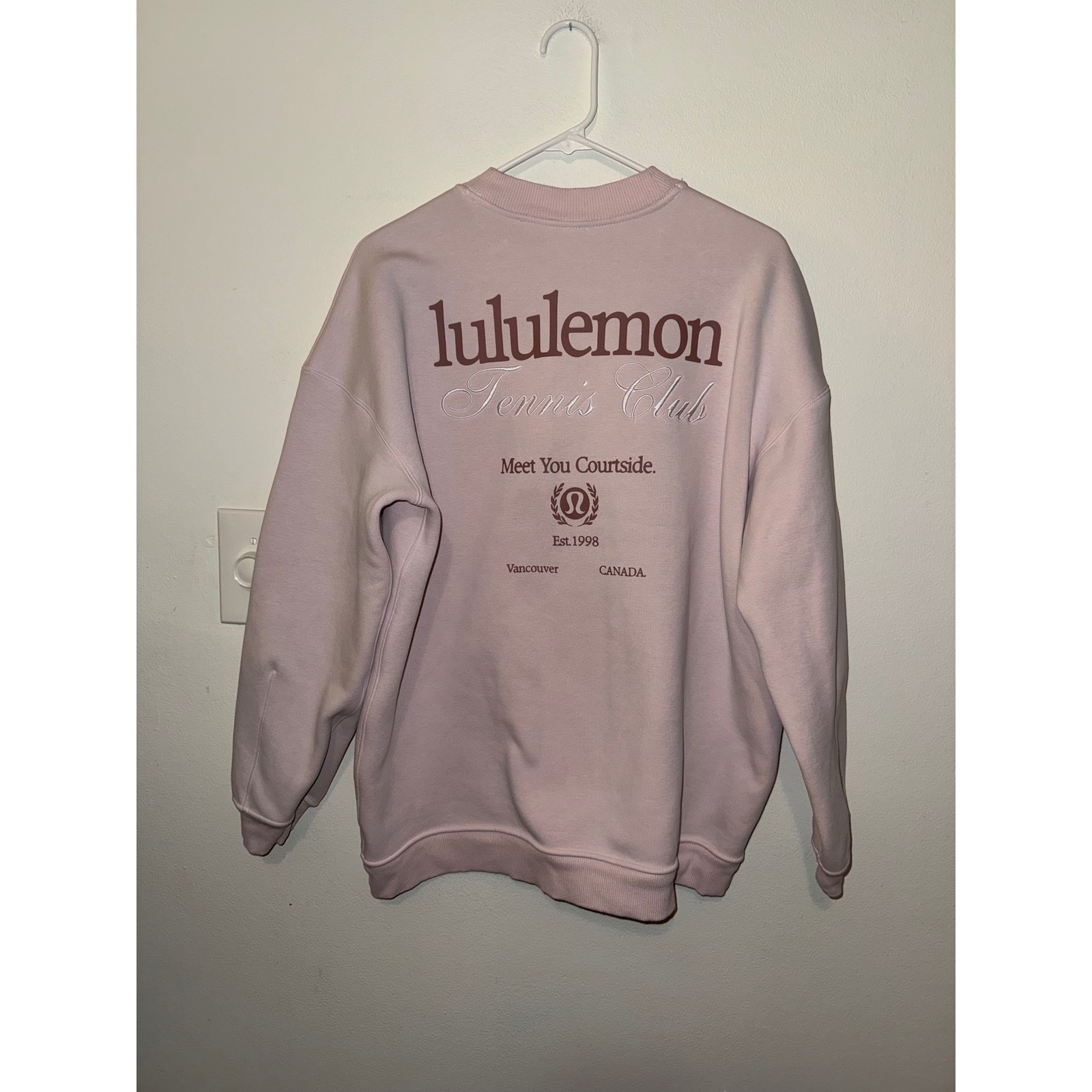 Lululemon Heavyweight Fleece Pullover Tennis Club Strawberry Milkshake Size S